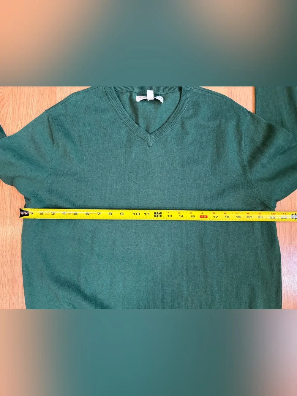 Hawker Rye Hunter Green V-Neck Cotton/ Cashmere Blend Sweater Size XL